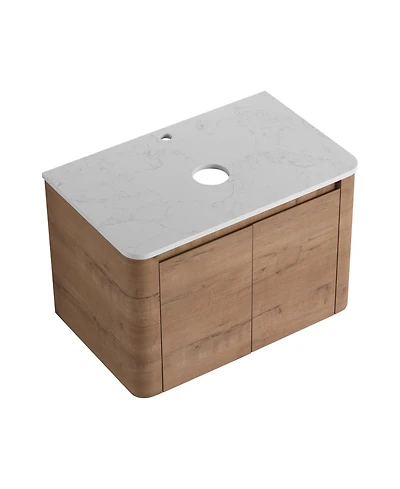 Busdays 30 Inch Wall Mounted Bathroom Vanity 2 Soft Close Doors Kd Packing Plywood Vanity Only No Sink Included