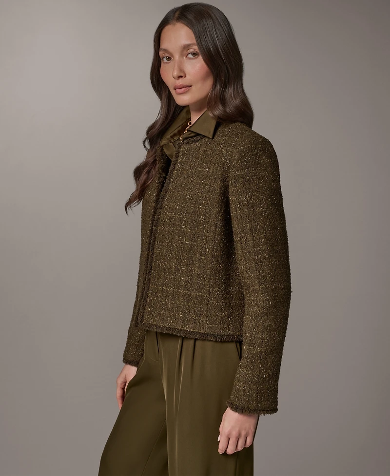 Donna Karan New York Petite Cropped Open-Front Jacket