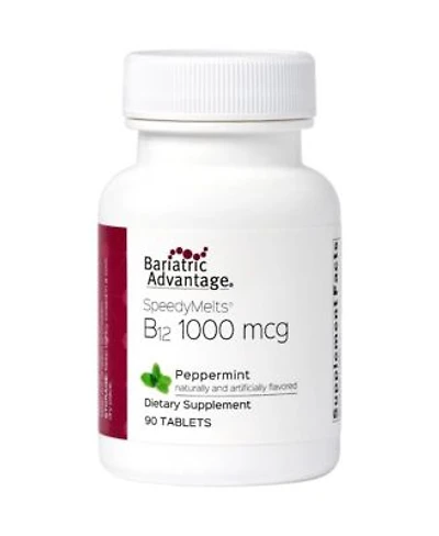 Bariatric Advantage Speedymelts B12 1000 Mcg Fast Melting With 200 Mcg Of Folic Acid For Nutritional Support Peppermint 90 Count