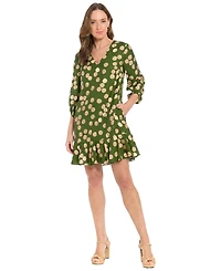 London Times Women's V-Neck Short Dress