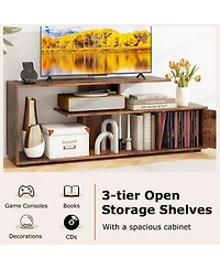 Slickblue 60 Inch Entertainment Center Tv Stand with Power Outlet and Storage