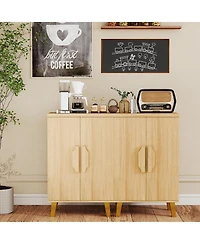 Sugift Buffet Cabinet with Double Doors and Raised Legs