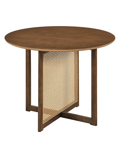 Slickblue Kitchen Round Table with Cross Pedestal Base for 2-4 People
