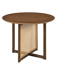 Slickblue Kitchen Round Table with Cross Pedestal Base for 2-4 People