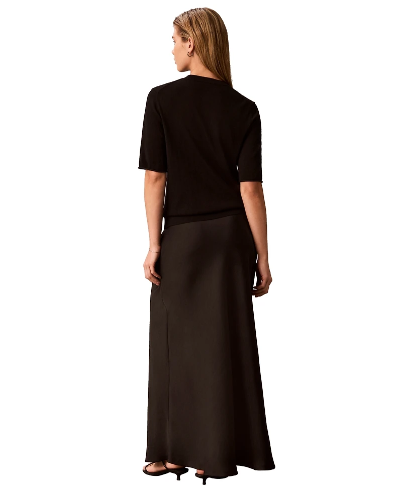 Calvin Klein Petite Double Faced Satin Bias-Cut Maxi Skirt