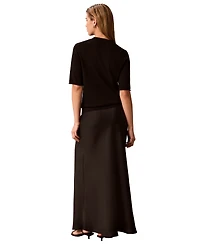 Calvin Klein Petite Double Faced Satin Bias-Cut Maxi Skirt