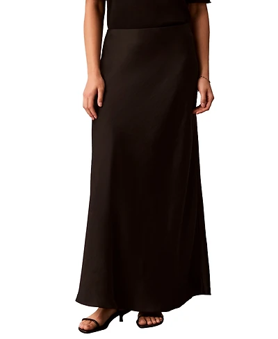 Calvin Klein Petite Double Faced Satin Bias-Cut Maxi Skirt