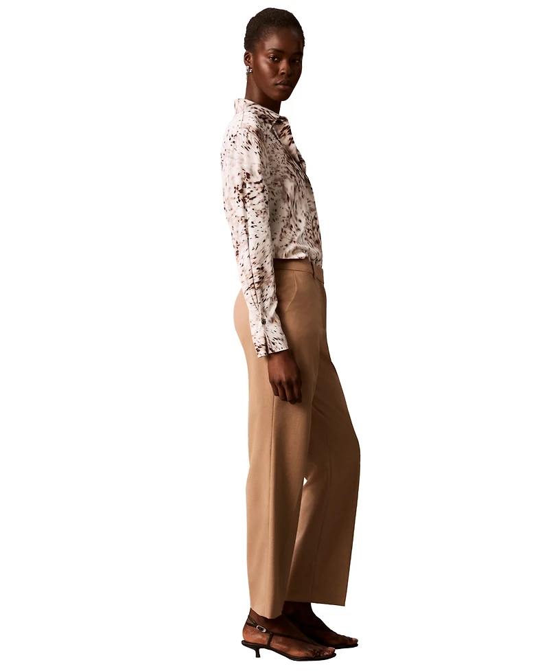 Calvin Klein Petite Straight-Leg Mid-Rise Pants
