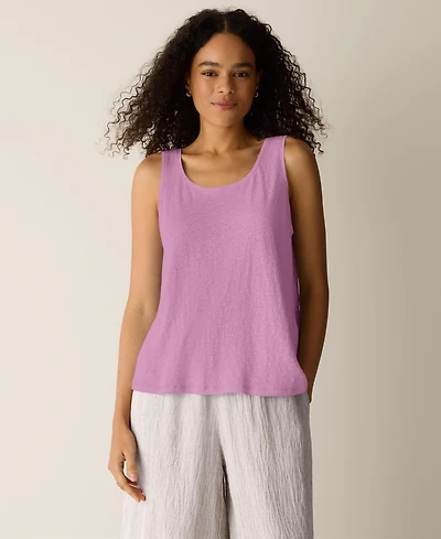 Eileen Fisher Women's Linen Scoop Neck Sleeveless Tank Top