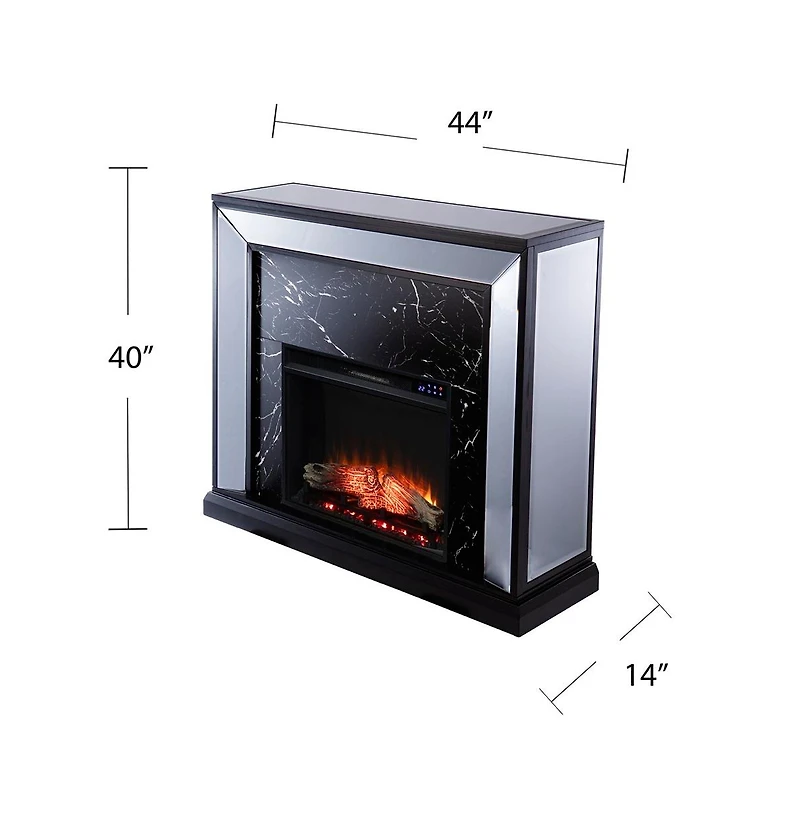 Augusta Home Trandling Mirrored Faux Marble Fireplace