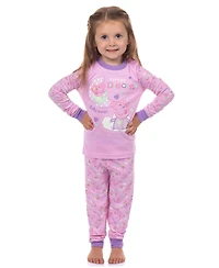 Peppa Pig Pajamas Toddler Girls' 2T-6 Sweet Dreams 2Piece Tight Fit Long-Sleeve Shirt Pajama Pant Set