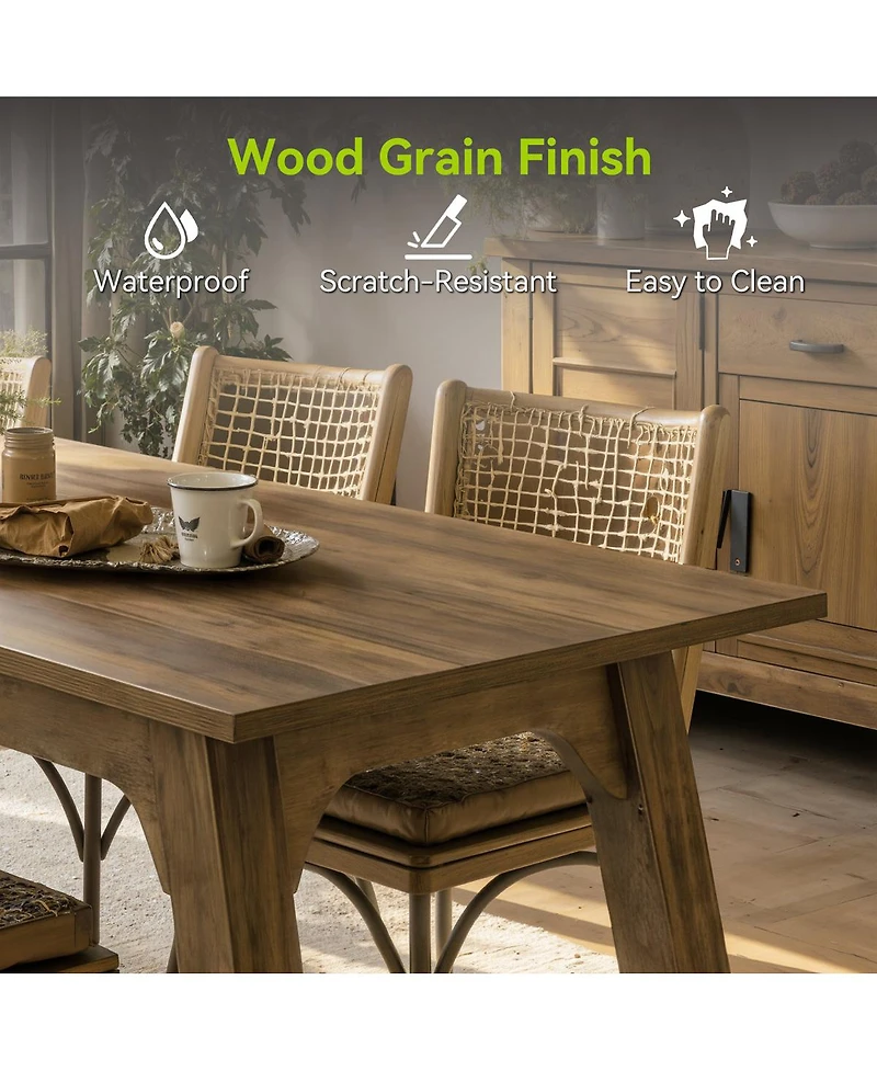 Tribesigns 63 Inch Farmhouse Dining Table for 4-6, Kitchen Table For Kitchen and Dining Room