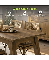 Tribesigns 63 Inch Farmhouse Dining Table for 4-6, Kitchen Table For Kitchen and Dining Room