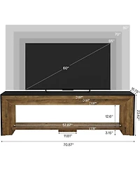 Tribesigns 70" Tv Stand for 65/70/75-Inch TVs, Farmhouse Long Entertainment Center with Open Storage Shelves