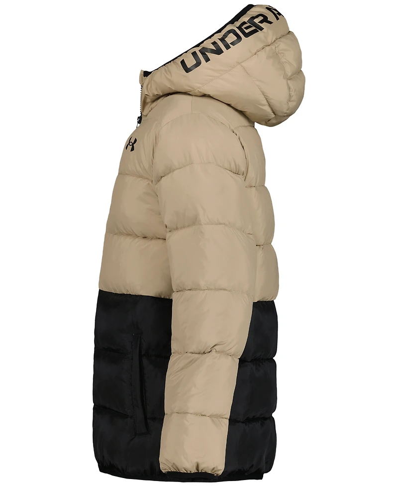 Under Armour Boys' 8-20 Solid Logo Full-Zip Puffer Hooded Jacket