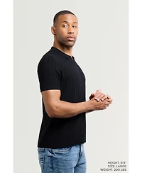 Xray Men's Johnny Collar Textured Rib Rows Sweater Polo