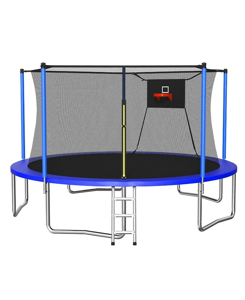 Zeny Classic Trampoline with 5 Legs and Basketball Hoop