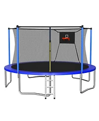 Zeny Classic Trampoline with 5 Legs and Basketball Hoop