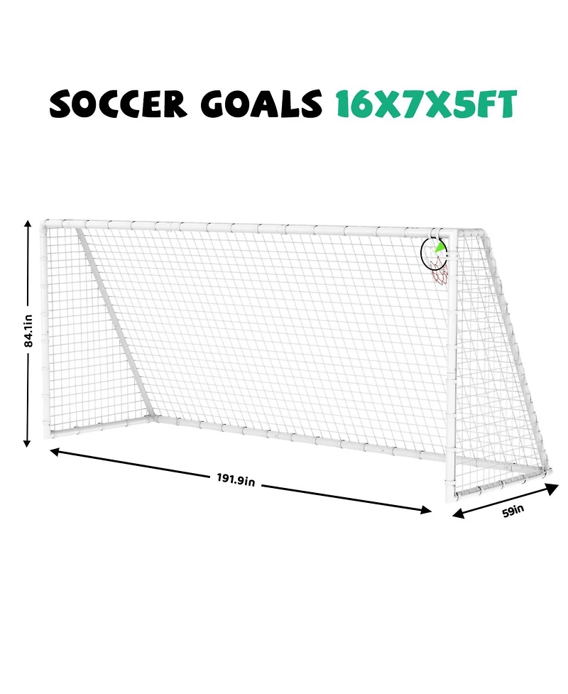 Zeny Soccer Goal for Backyard Kids Portable Net with High-Strength Nets