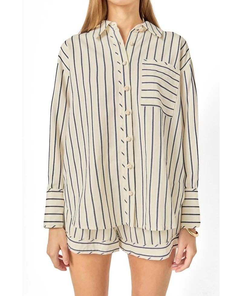 English Factory Women's Striped Shirt