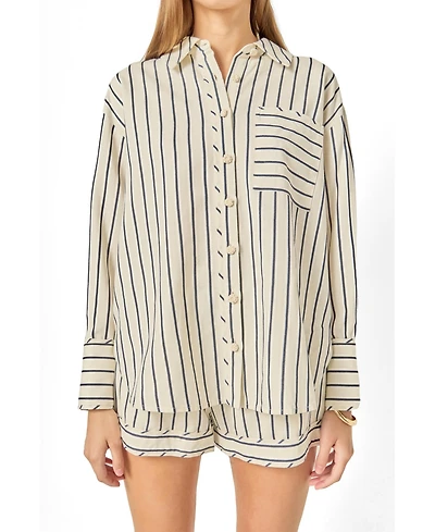 English Factory Women's Striped Shirt