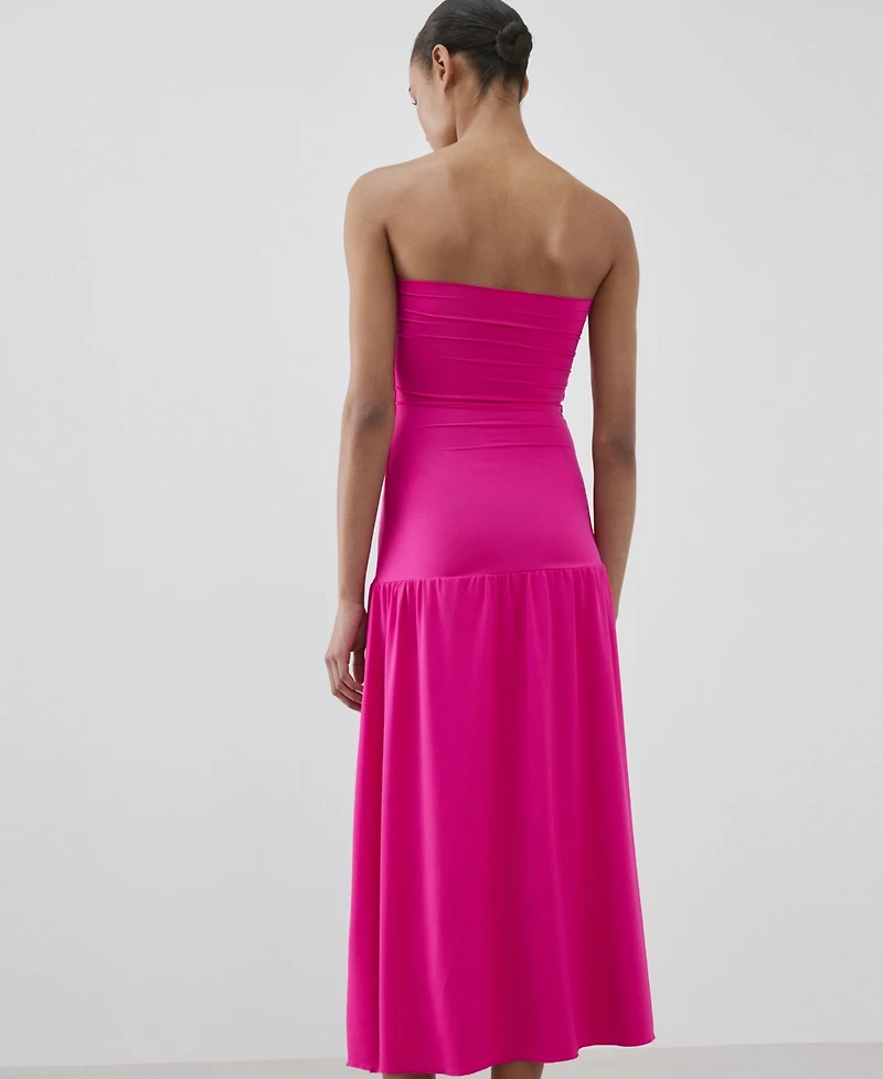 Mango Women's Strapless Midi-Dress