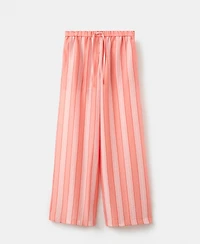 Mango Women's Straight Striped Linen-Lyocell-Blend Pants