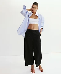 Mango Women's Linen Balloon Pants