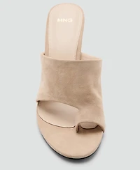 Mango Women's Suede Funnel-Heel Sandals