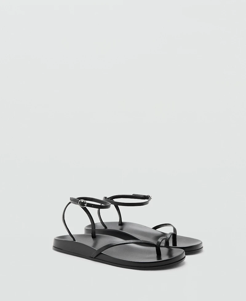 Mango Women's Leather Straps Sandals
