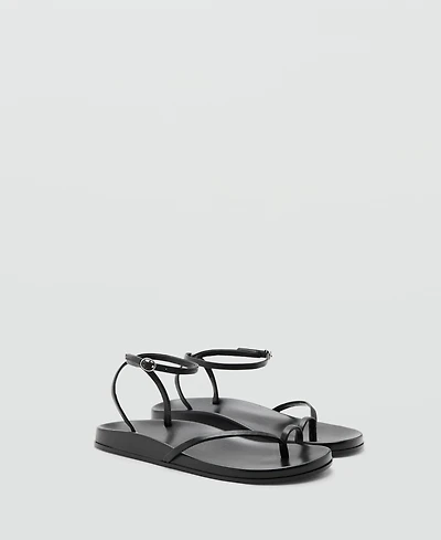 Mango Women's Leather Straps Sandals