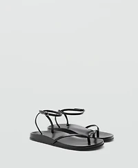 Mango Women's Leather Straps Sandals