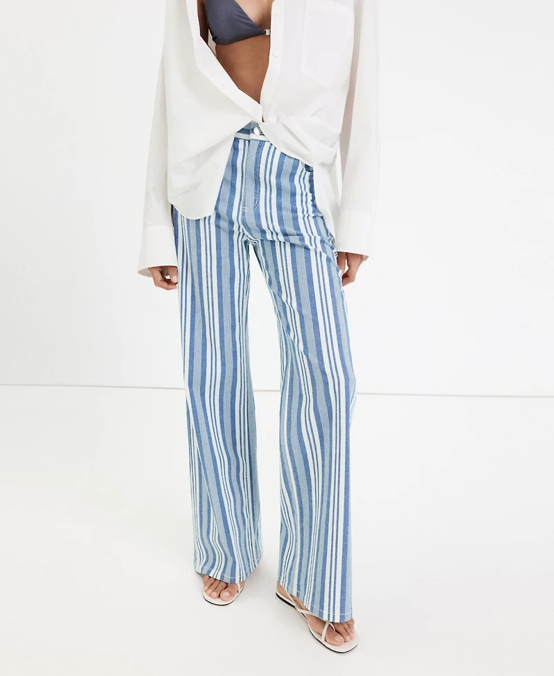 Mango Women's Straight Striped Jeans