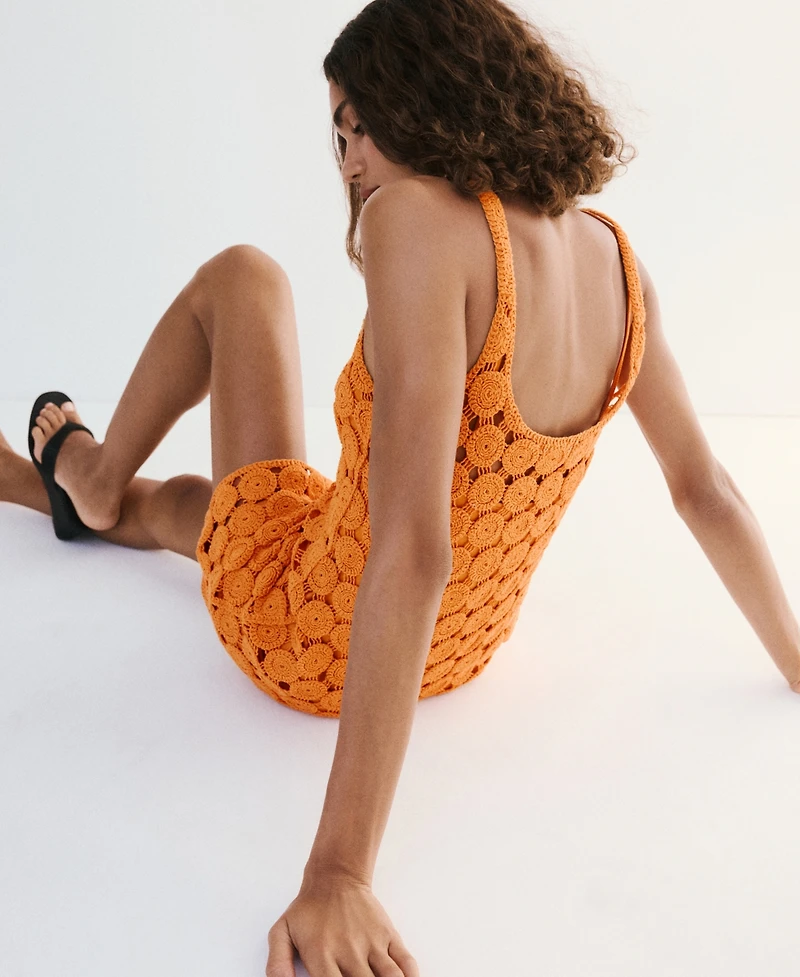 Mango Women's Crochet Short Dress