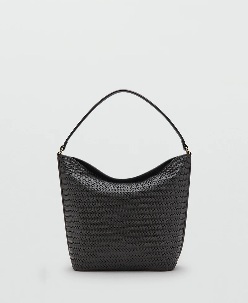 Mango Women's Braided Bucket Shoulder Bag