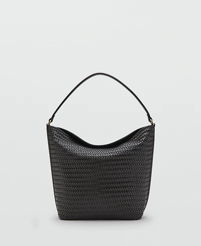 Mango Women's Braided Bucket Shoulder Bag