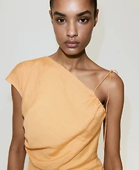 Mango Women's Asymmetrical Bow Detail Dress