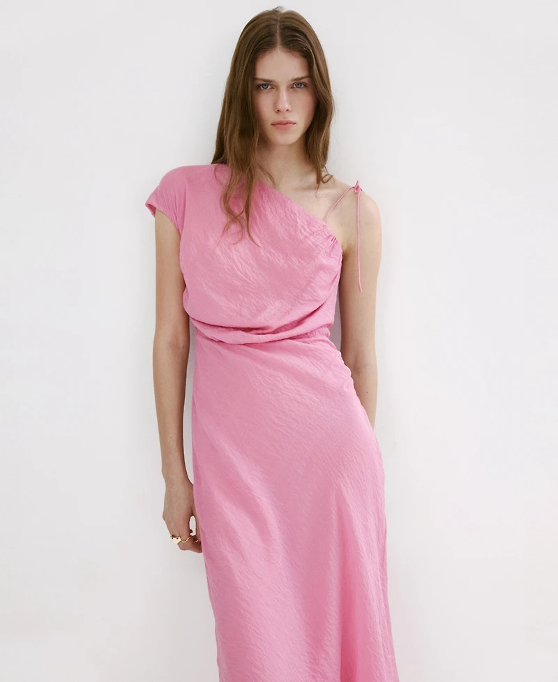 Mango Women's Asymmetrical Bow Detail Dress