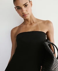 Mango Women's Strapless Linen Top