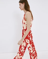 Mango Women's Belted Floral-Printed Jumpsuit