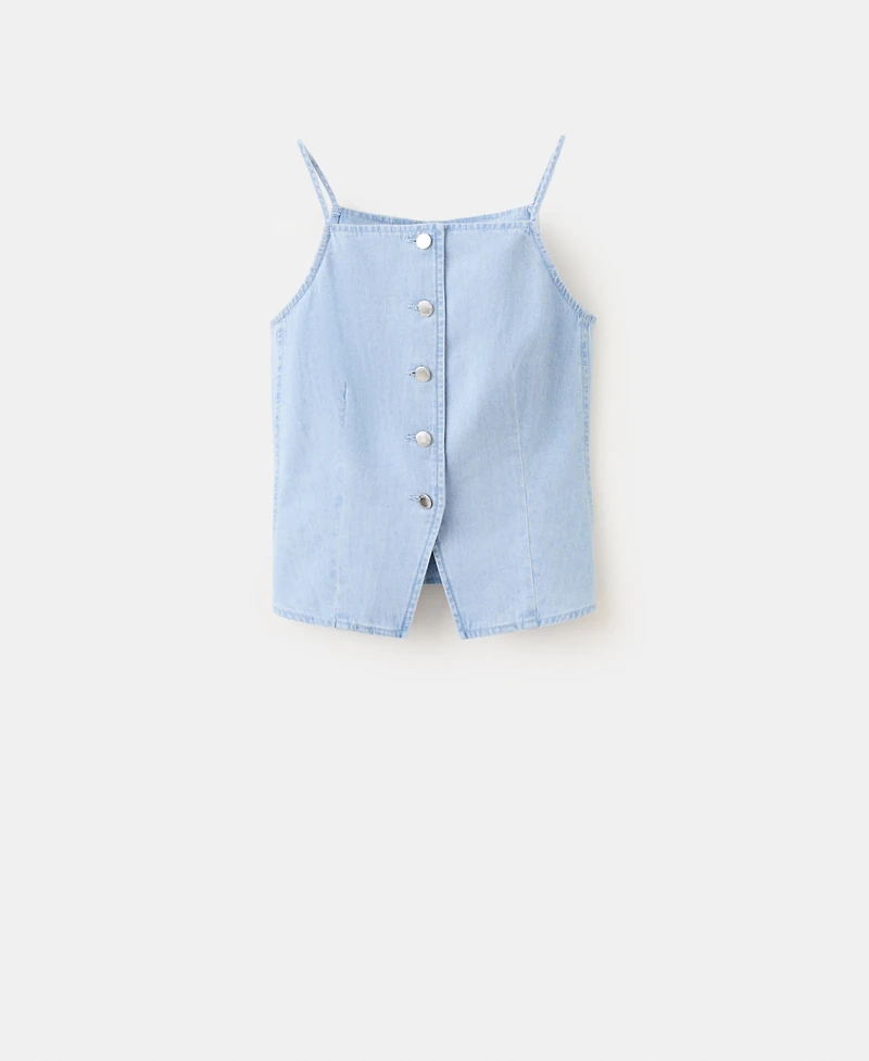 Mango Women's Buttoned Denim Vest