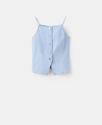 Mango Women's Buttoned Denim Vest
