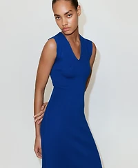 Mango Women's V-Neck Knitted Dress