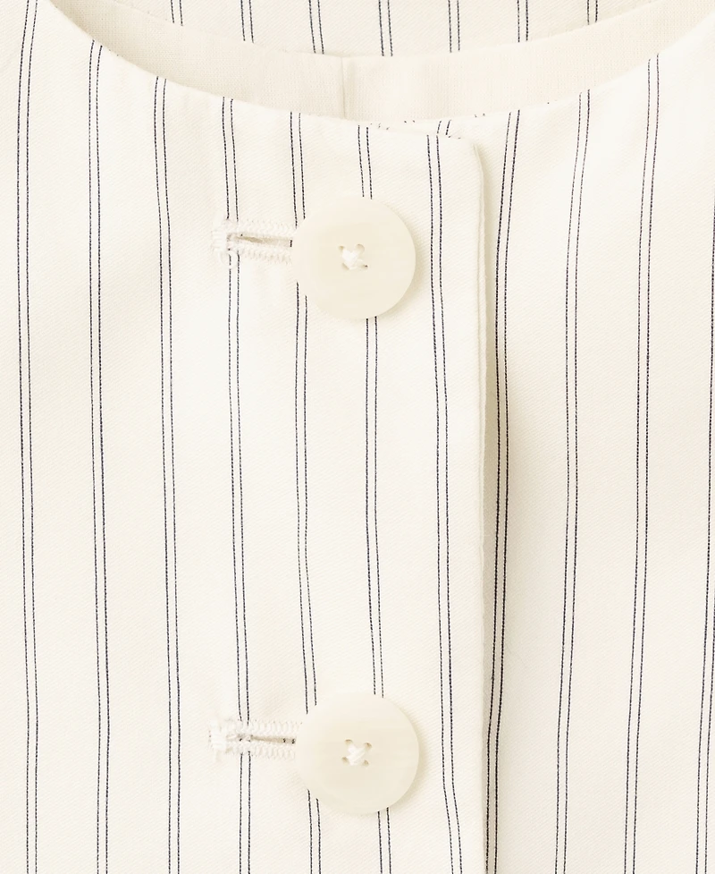 Mango Women's Pinstripe Open-Back Vest