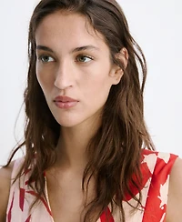 Mango Women's Cutouts Floral-Printed Dress