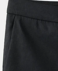 Mango Women's Linen Capri Pants