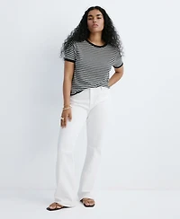 Mango Women's Striped Short-Sleeved Sweater
