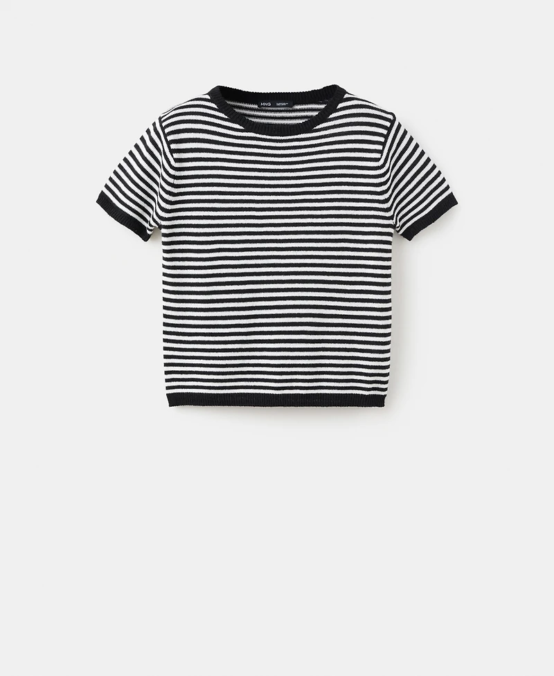 Mango Women's Striped Short-Sleeved Sweater