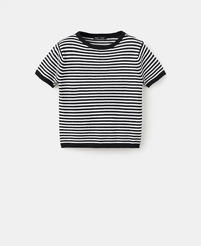Mango Women's Striped Short-Sleeved Sweater