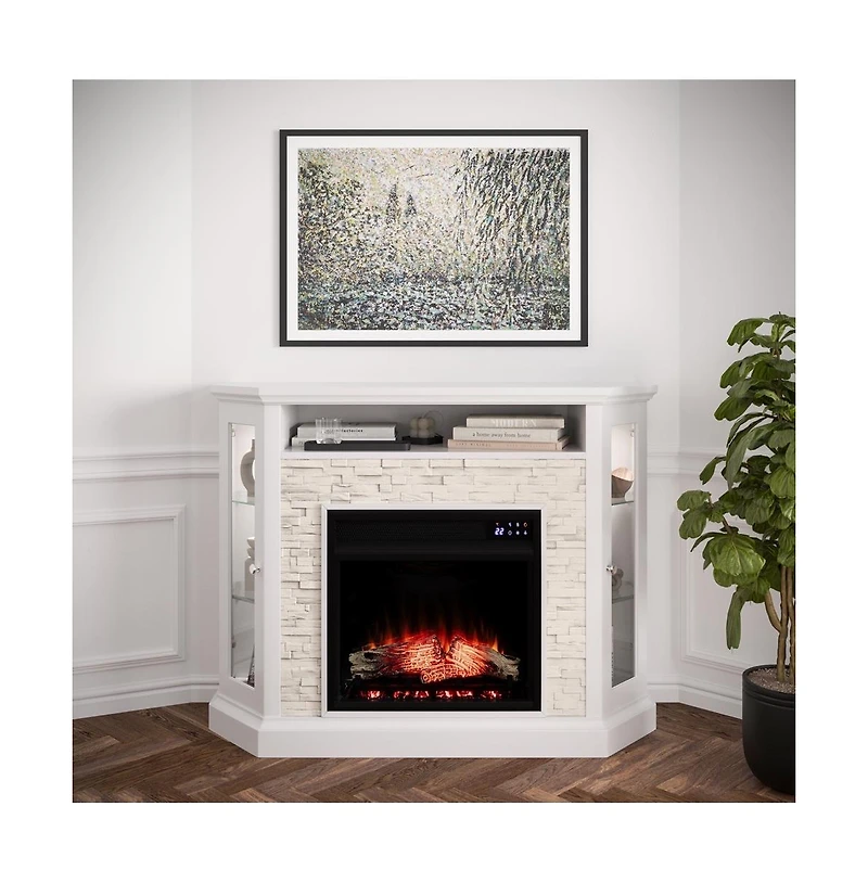 Augusta Home Redden Corner Electric Fireplace With Touch Screen